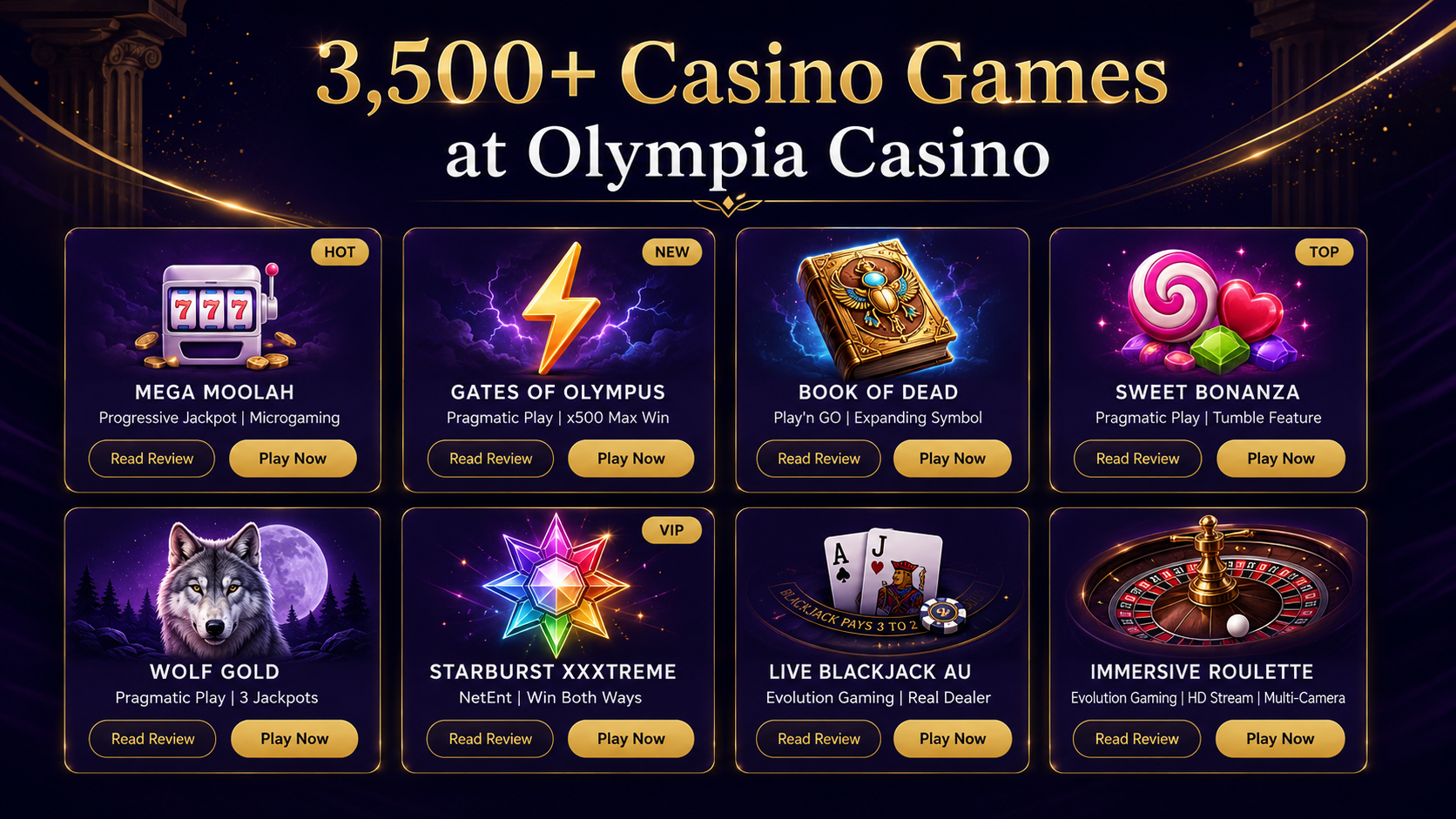 Play online pokies real money Australia — Olympia Casino games